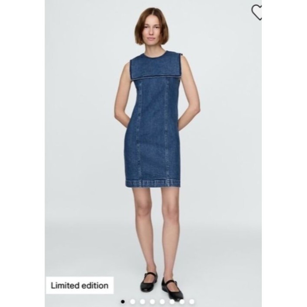 Dôen x Gap Denim Sailor Mini Dress L/XL Medium Indigo Wash VIRAL COLLAB NAUTICAL